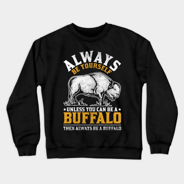 Bison Retro Wildlife Buffalo Crewneck Sweatshirt by shirtsyoulike